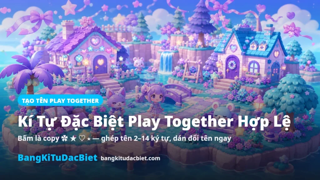 Kí tự đặc biệt Play Together hợp lệ tạo tên 2026