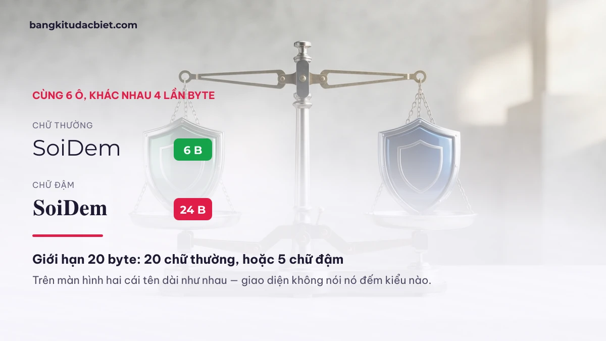 Ô Tên Đếm Byte Chứ Không Đếm Ô: 150+ Tên Đẹp Rẻ Byte 2026